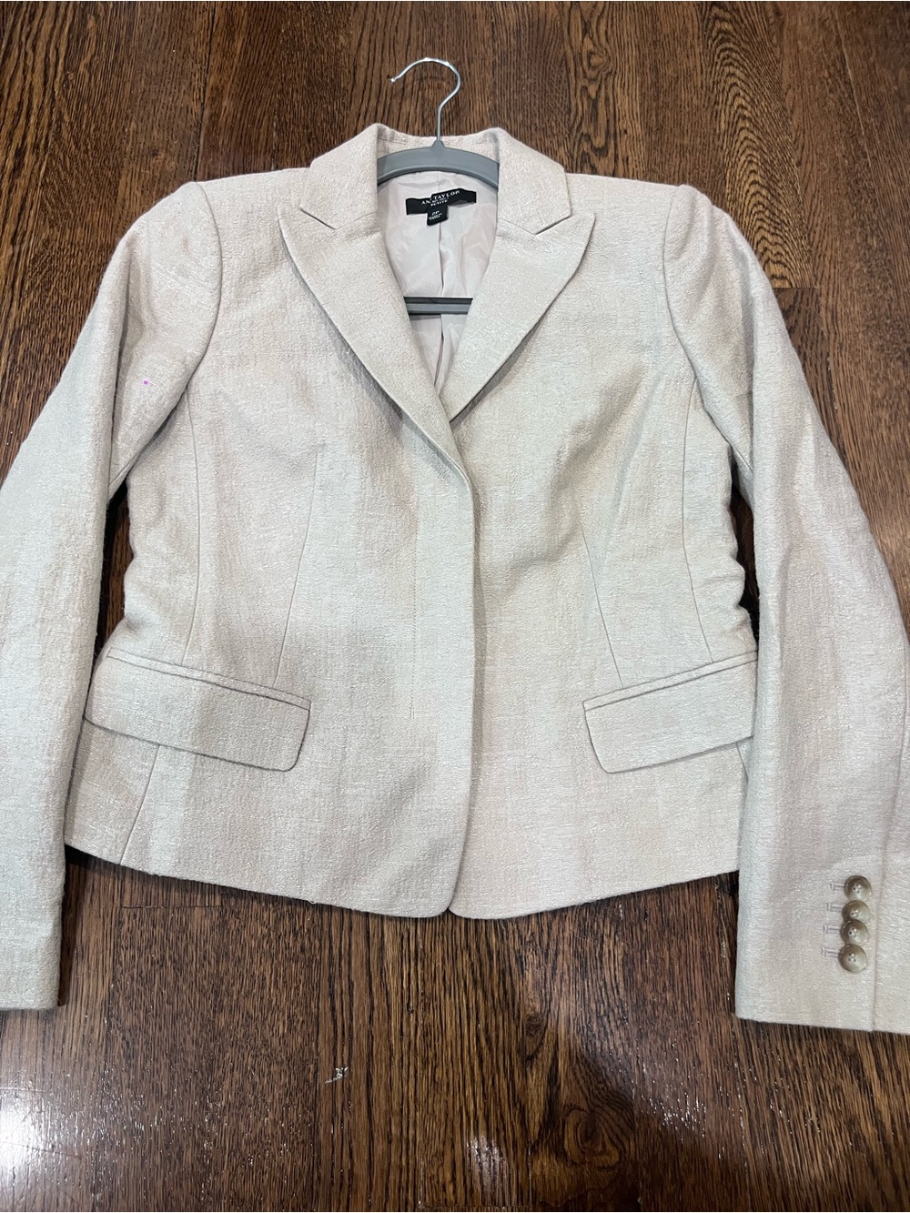 Petite Blazer Jacket - Light Cream Tailored Women's Coat